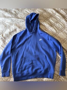 Nike Royal Blue with hint of purple Crewneck Hoodie with White Swoosh